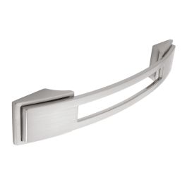 Second Nature - Bowes Square Cupboard Handle - Stainless Steel Effect - Centres 128mm