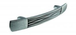 Second Nature - Hurworth Cupboard Handle with Textured Centre - Pewter Effect - Centres 96mm
